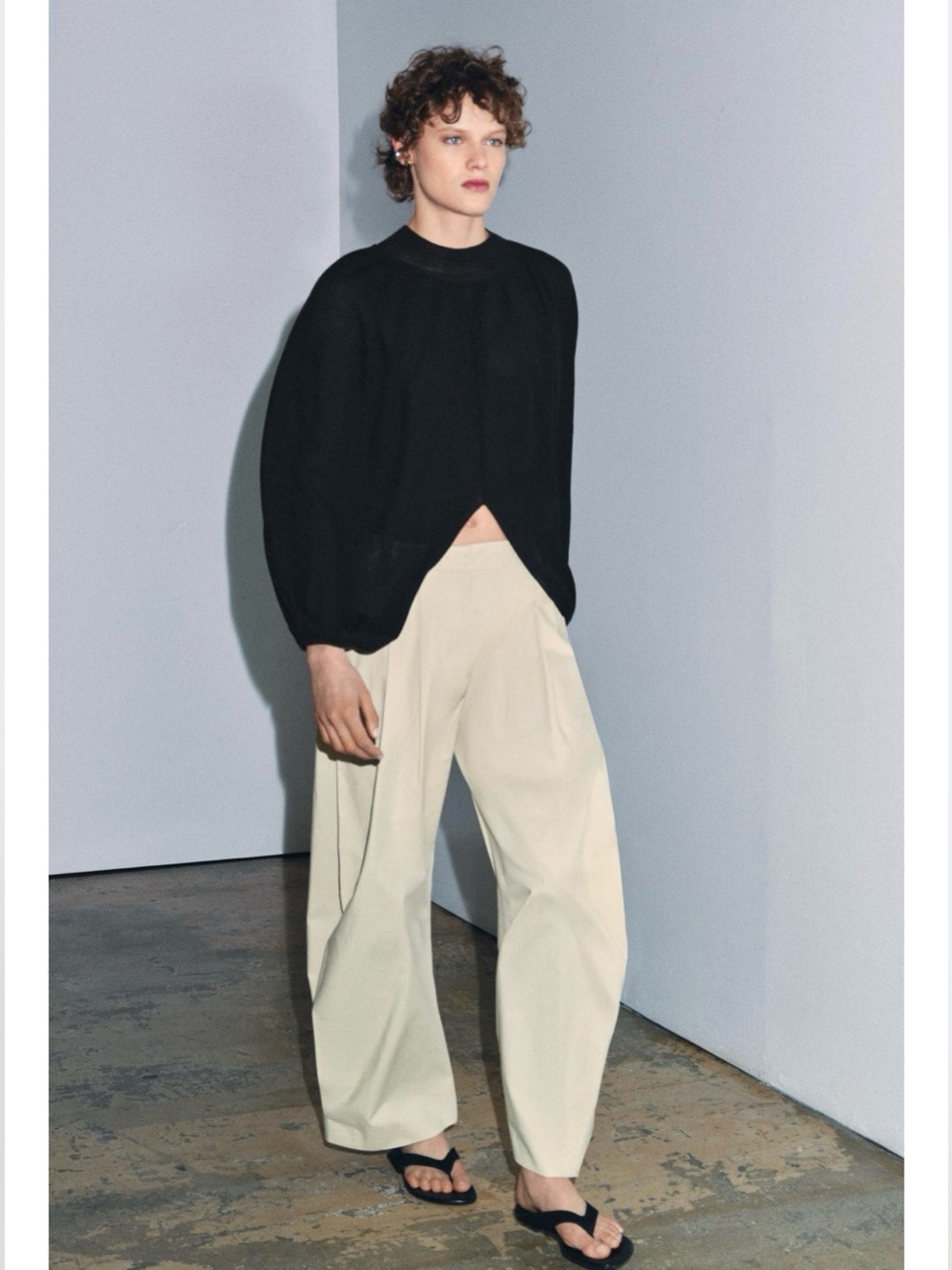 ZARA Haute Couture Fashion Statement. Black High-Neck Fine Knit Cape Top🔥🔥🔥 - Picture 5 of 10